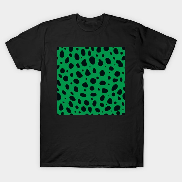 Kelly Green and Black Cheetah Print Animal Print T-Shirt by YourGoods